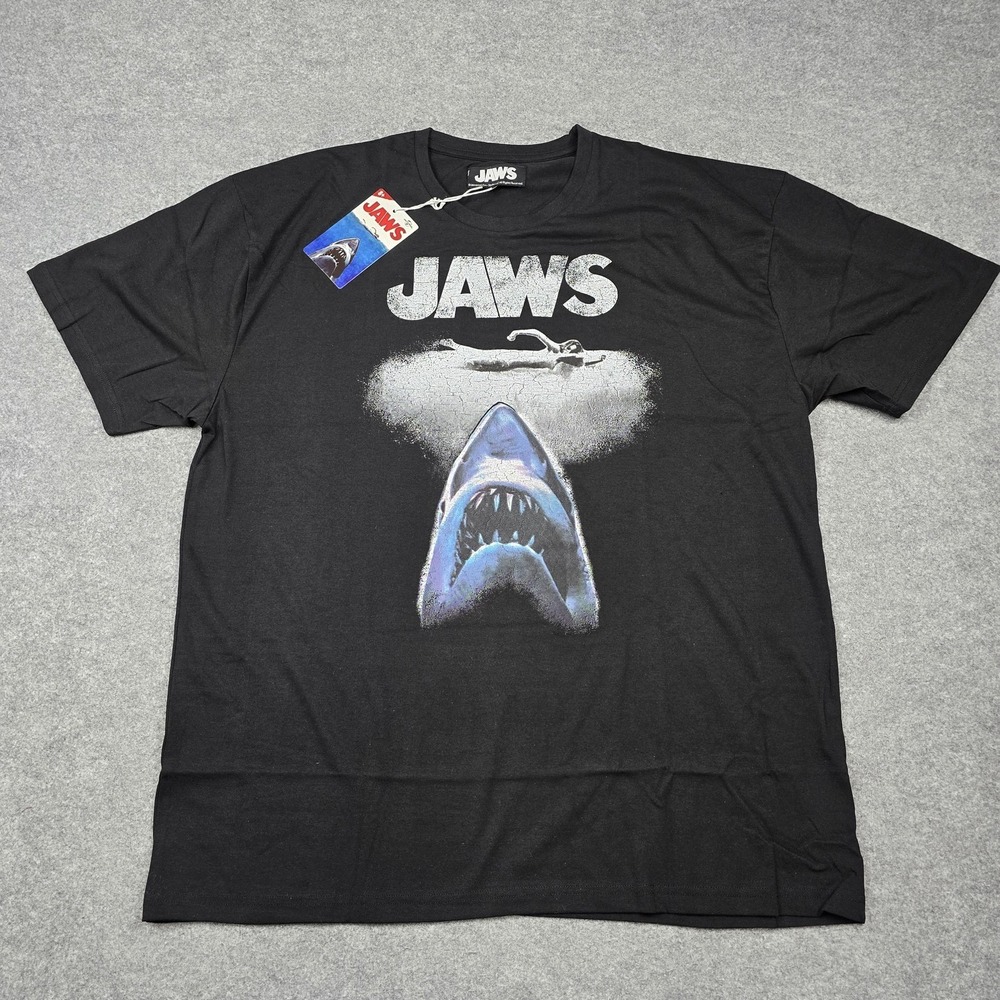 Reason X Jaws Shirt Mens 2XL Black Shark Movie Horror Poster Graphic Tee New‎